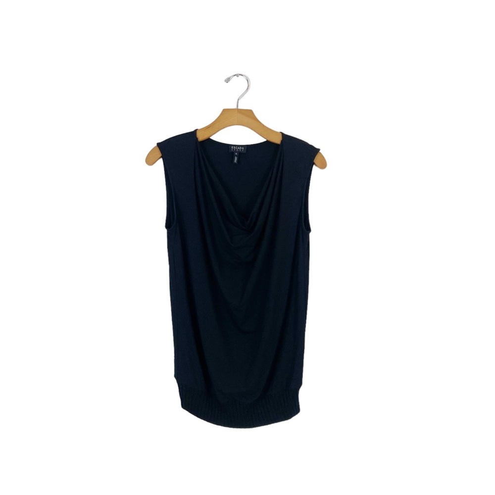 Escada Sport Sleeveless Black Cowl Neck Top Size Small